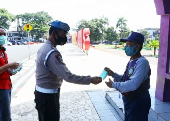 Cegah Penyebaran Covid-19, Polres Ciamis Beri Imbauan Prokes ke Masyarakat