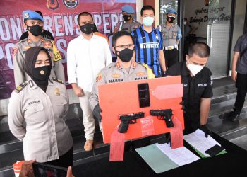 Polres Bogor Amankan Pelaku Penodongan Kurir Barang dengan Senjata Airsoft Gun