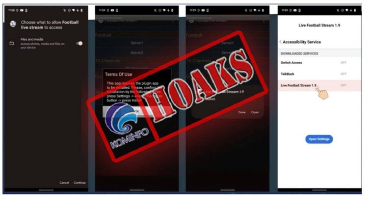 Kominfo: Waspada! Aplikasi Palsu Siaran Langsung Bola Susupi Virus