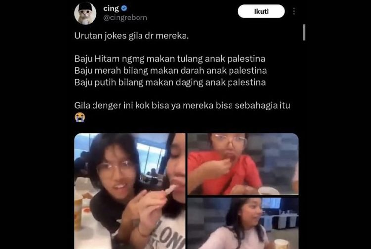 Miris, Sekelompok Remaja Putri Ngejokes Makan Tulang-Daging Anak Palestina