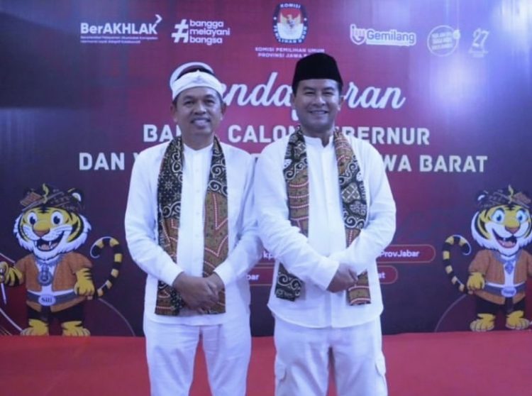 Dedi Mulyadi-Erwan Setiawan Jadi yang Pertama Daftar Cagub dan Cawagub Jabar