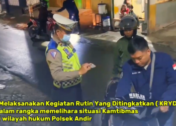 Demi Tingkatkan Kamtibmas, Polsek Andir Gelar Razia Kendaraan di Bandung